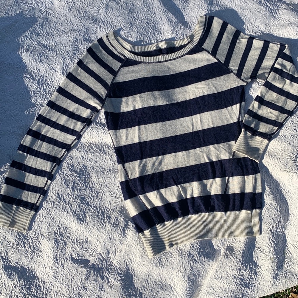 Blue and ivory sweater shirt